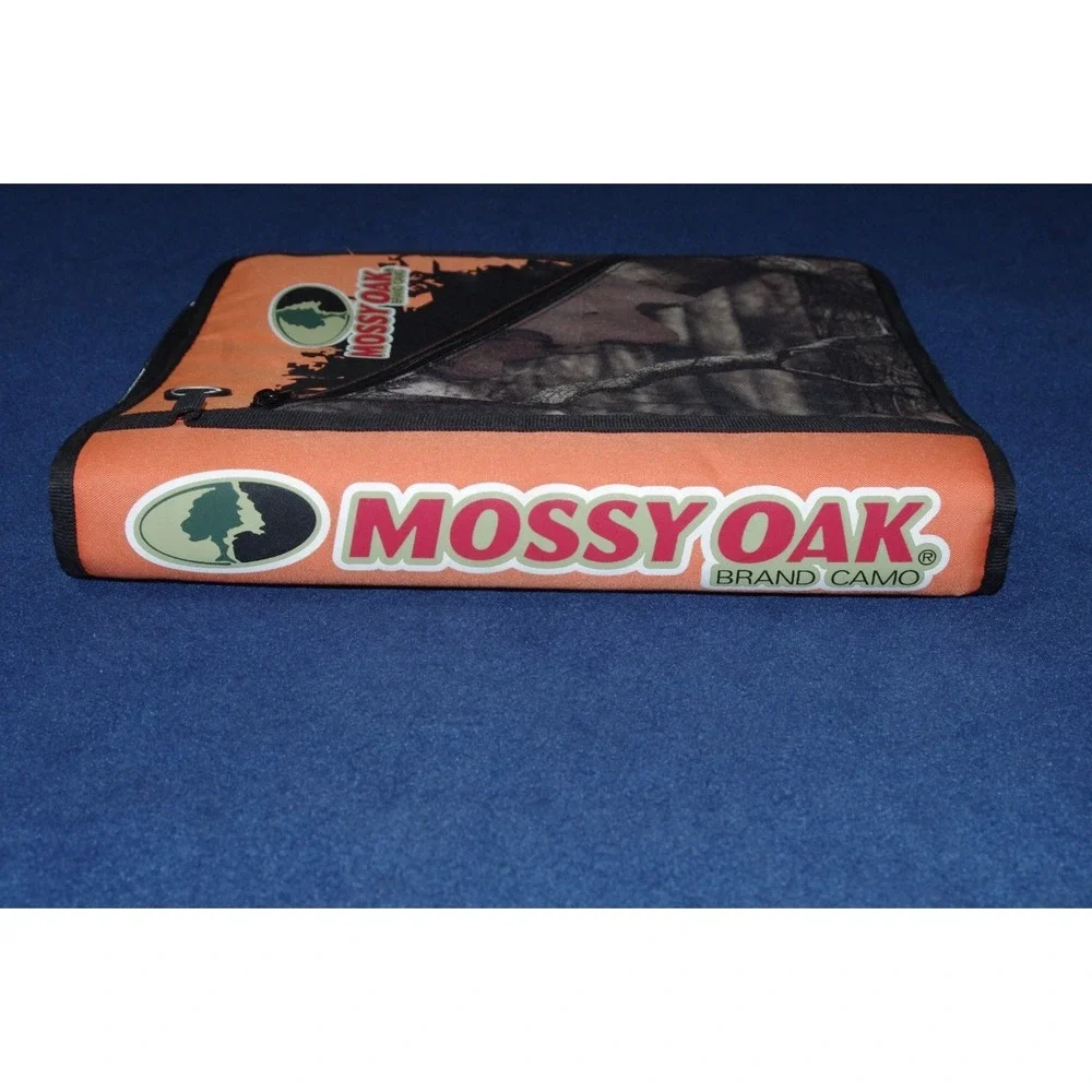 Mossy Oak Orange Camo Zipper Binder 3 Ring 1.5 Inch Trapper Keeper Headphone EUC